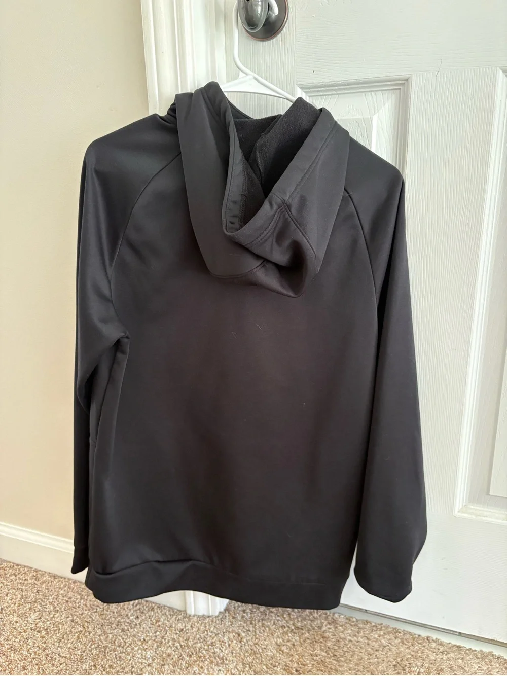 Nike Black Hoodie with White Swoosh Therma- Fit